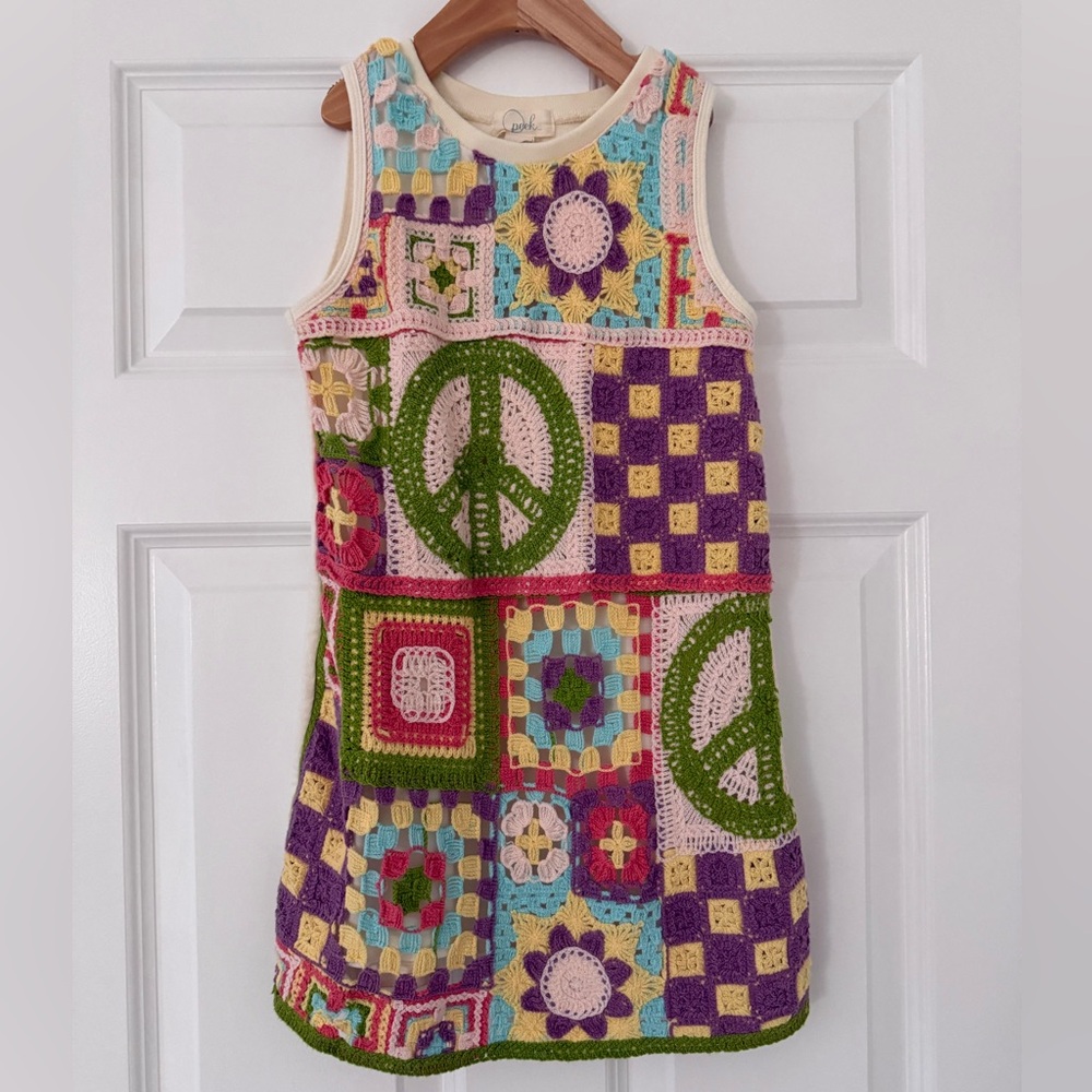 Peek Colorful Crochet Patchwork Dress
